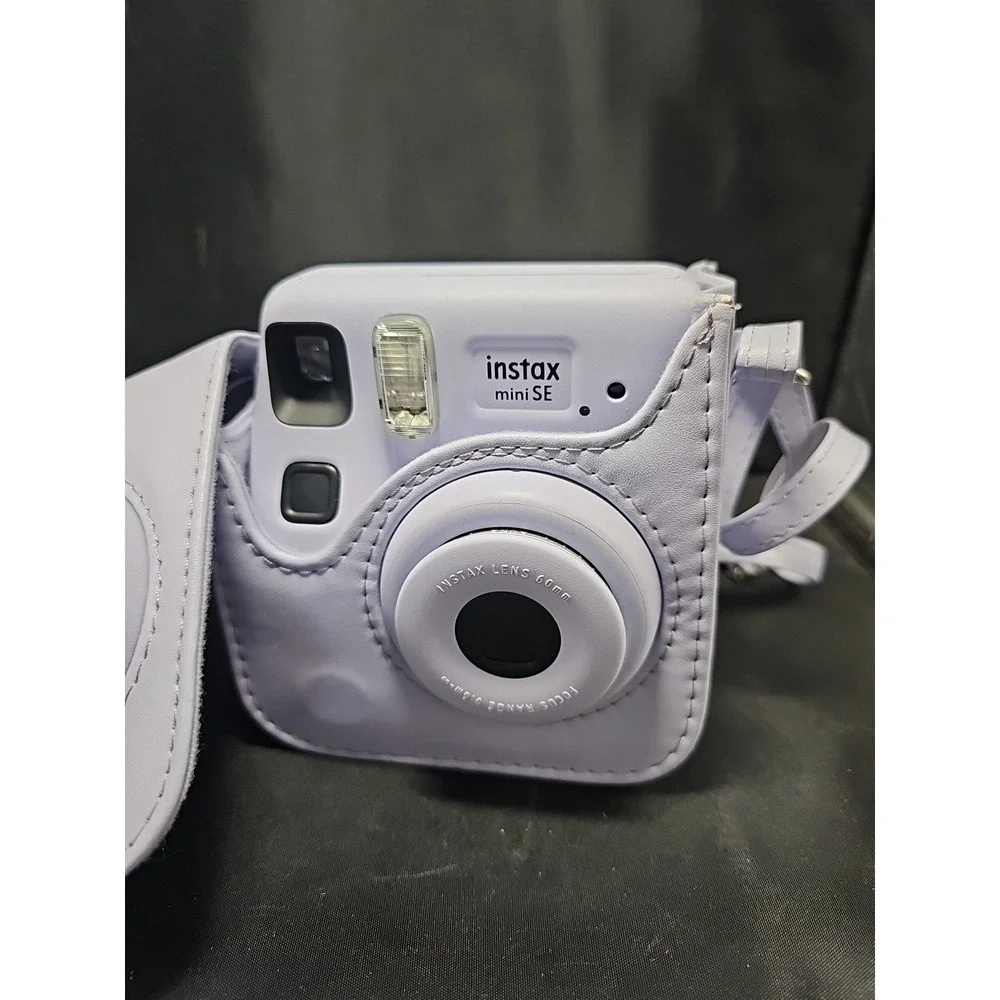 Fujifilm Instax Mini SE Fuji Instant Film Camera Purple With Color Match Case